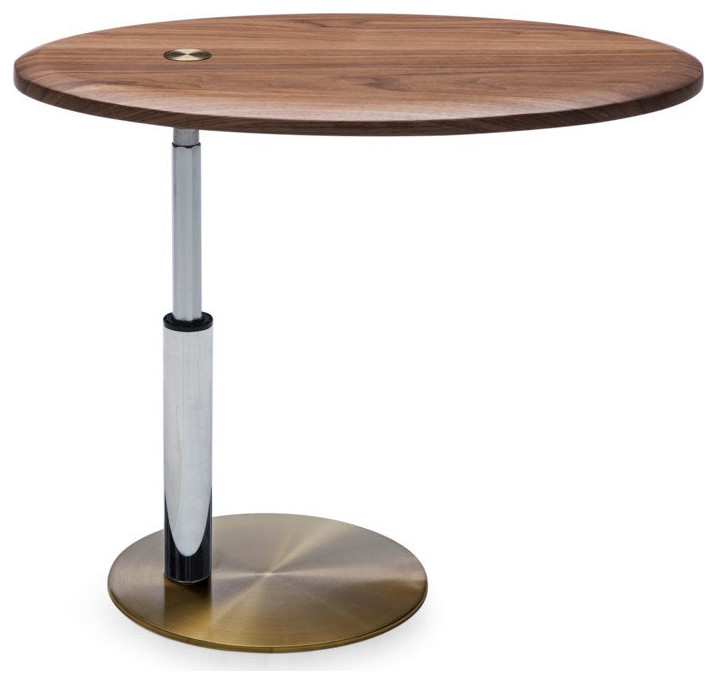 Lyneth End Table With Walnut Top and Bronze Base   Contemporary   Side Tables And End Tables   by V.S.D Furniture  Houzz