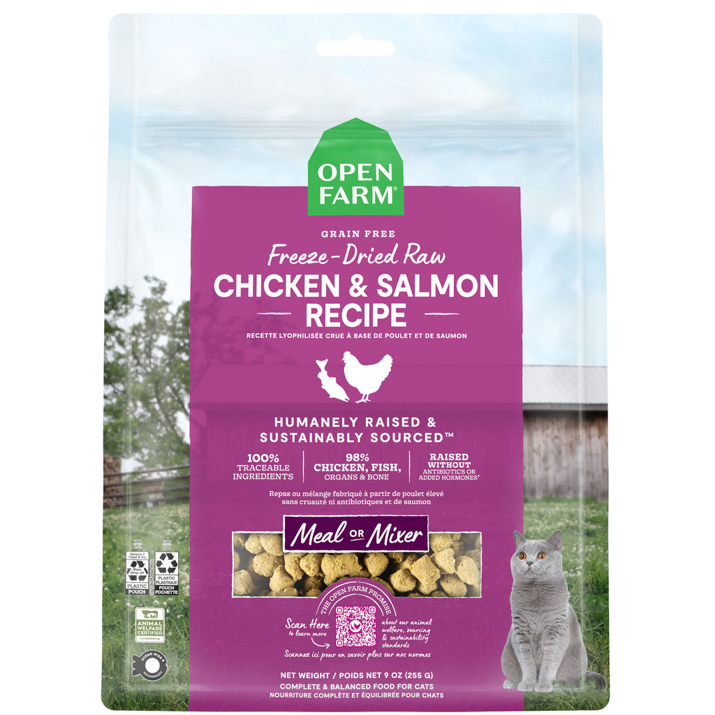 Open Farm Freeze-Dried Cat Chicken and Salmon 9 oz