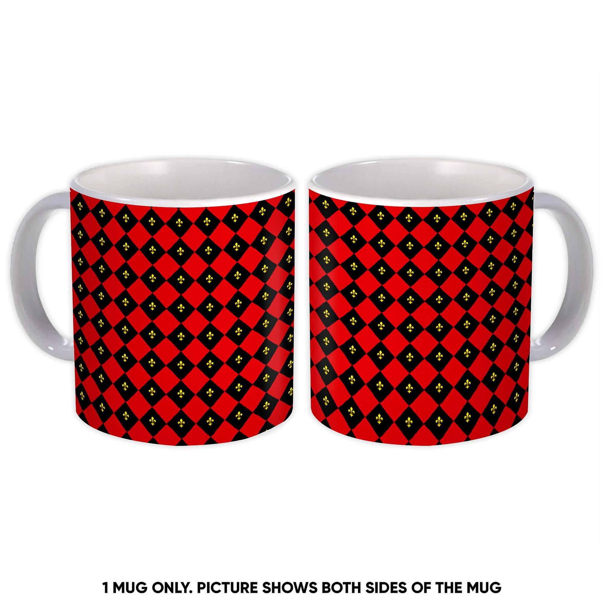 Gift Mug: Tartan Flor De Lis Pattern For