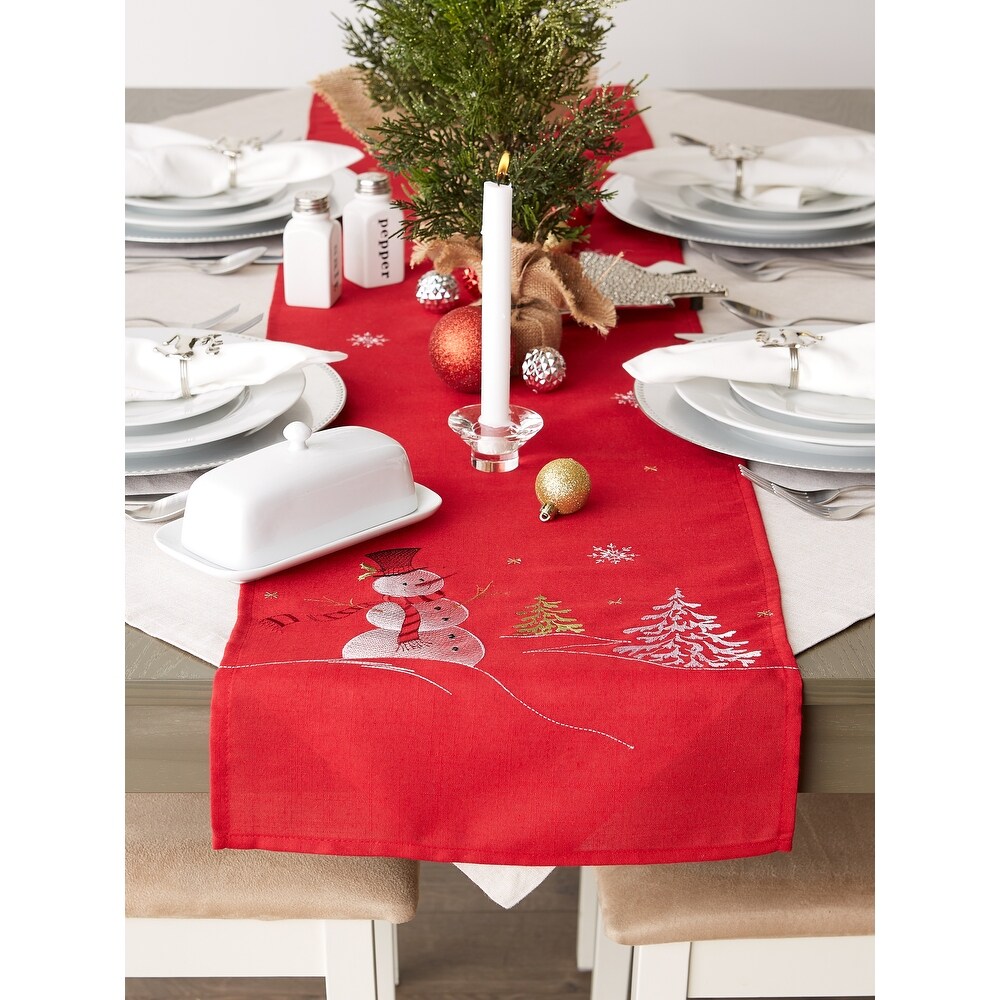 Embroidered Snowman Tablecloth