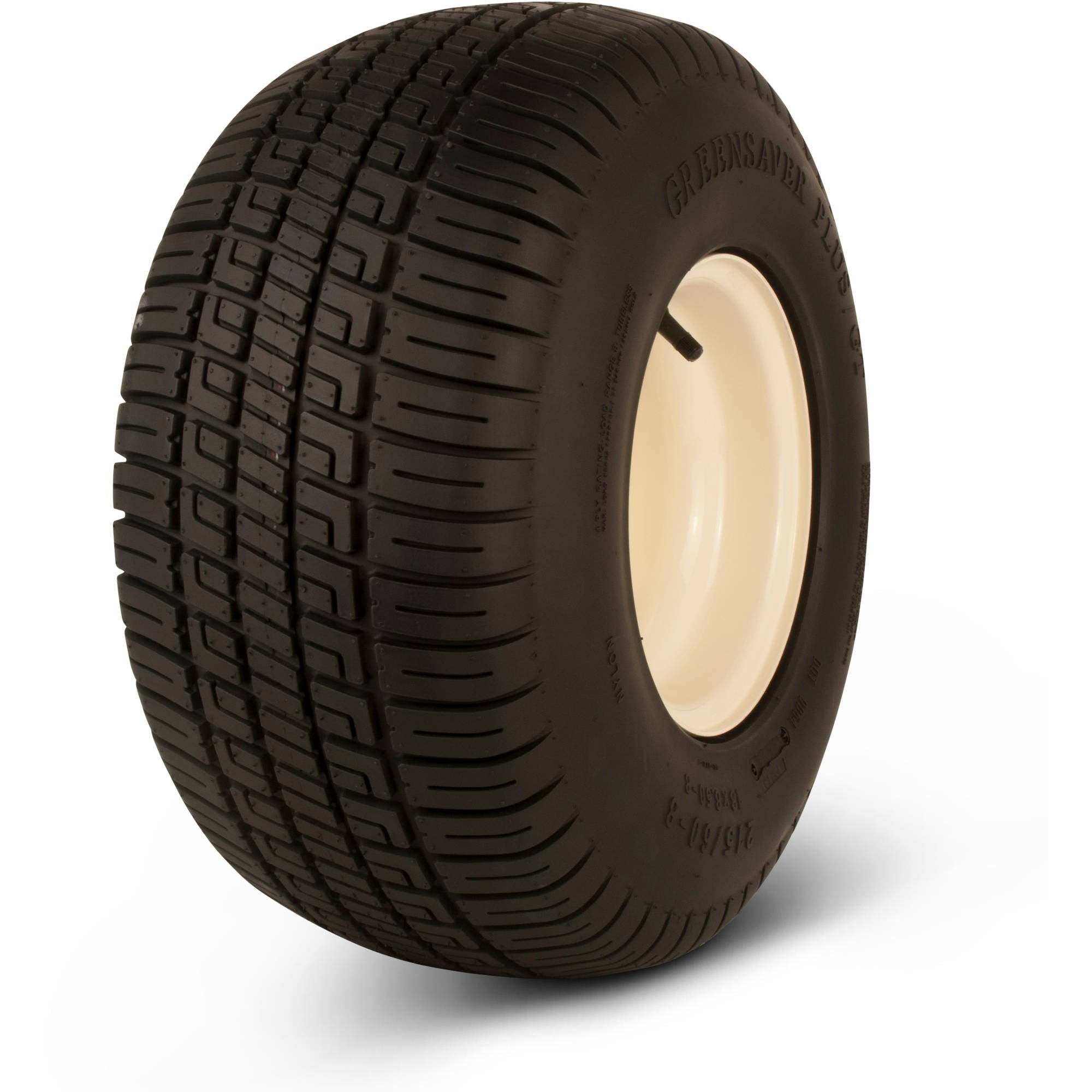 Greenball Greensaver Plus GT 215/60-8 4 PR Golf Cart Tire and Wheel 4 lug Almond Color Wheel