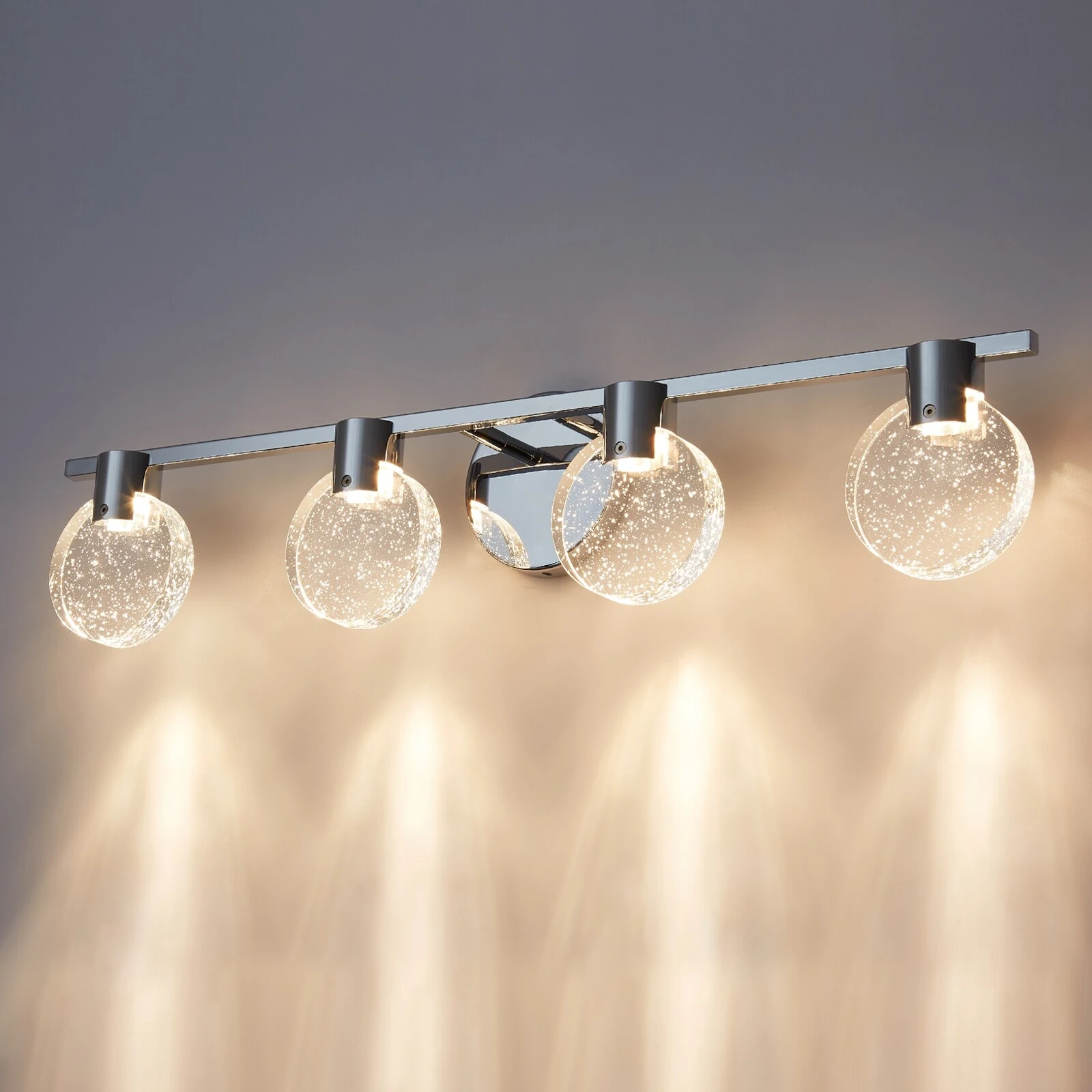 Modern Vanity Lights LED 20W 4-Light Bathroom Lighting Fixtures Over Mirror Chrome