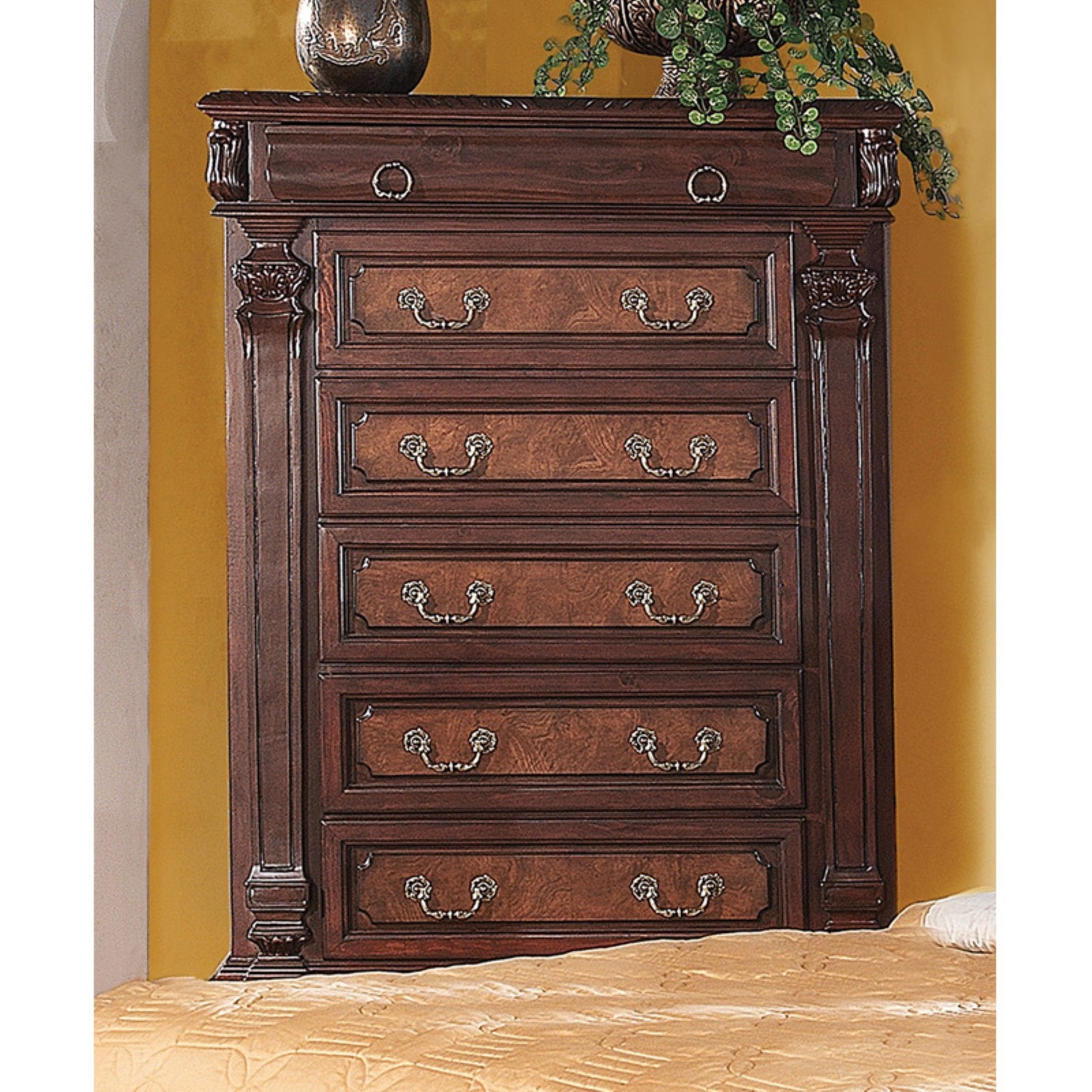 Grand Prado 5-Drawer Tall Chest Cappuccino