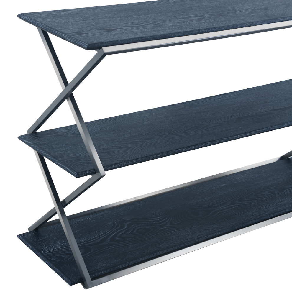 Westlake 3 Tier Wood and Metal 3 tier Console Table   Contemporary   Console Tables   by Armen Living  Houzz