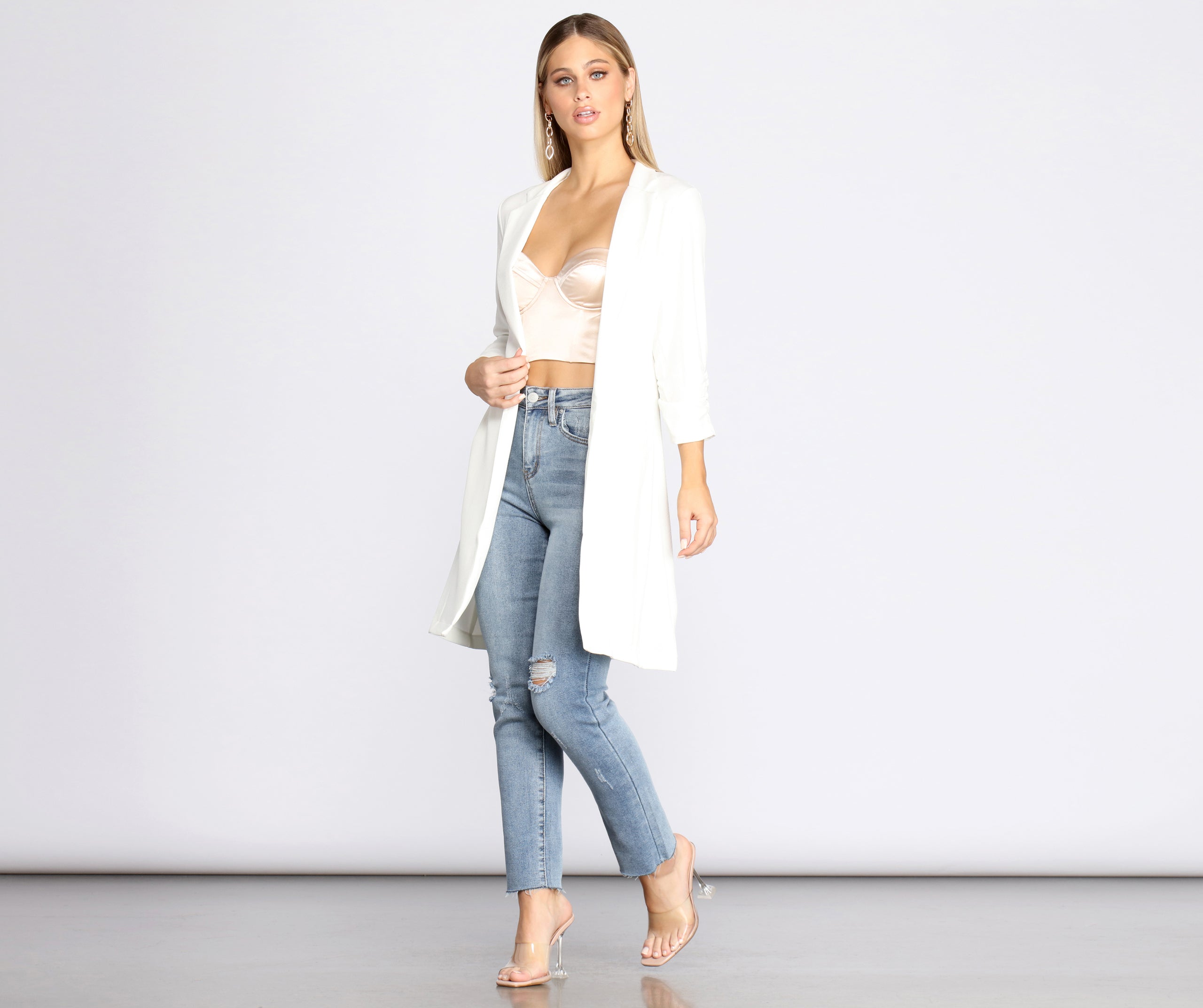 Boss Babe Crepe Longline Blazer