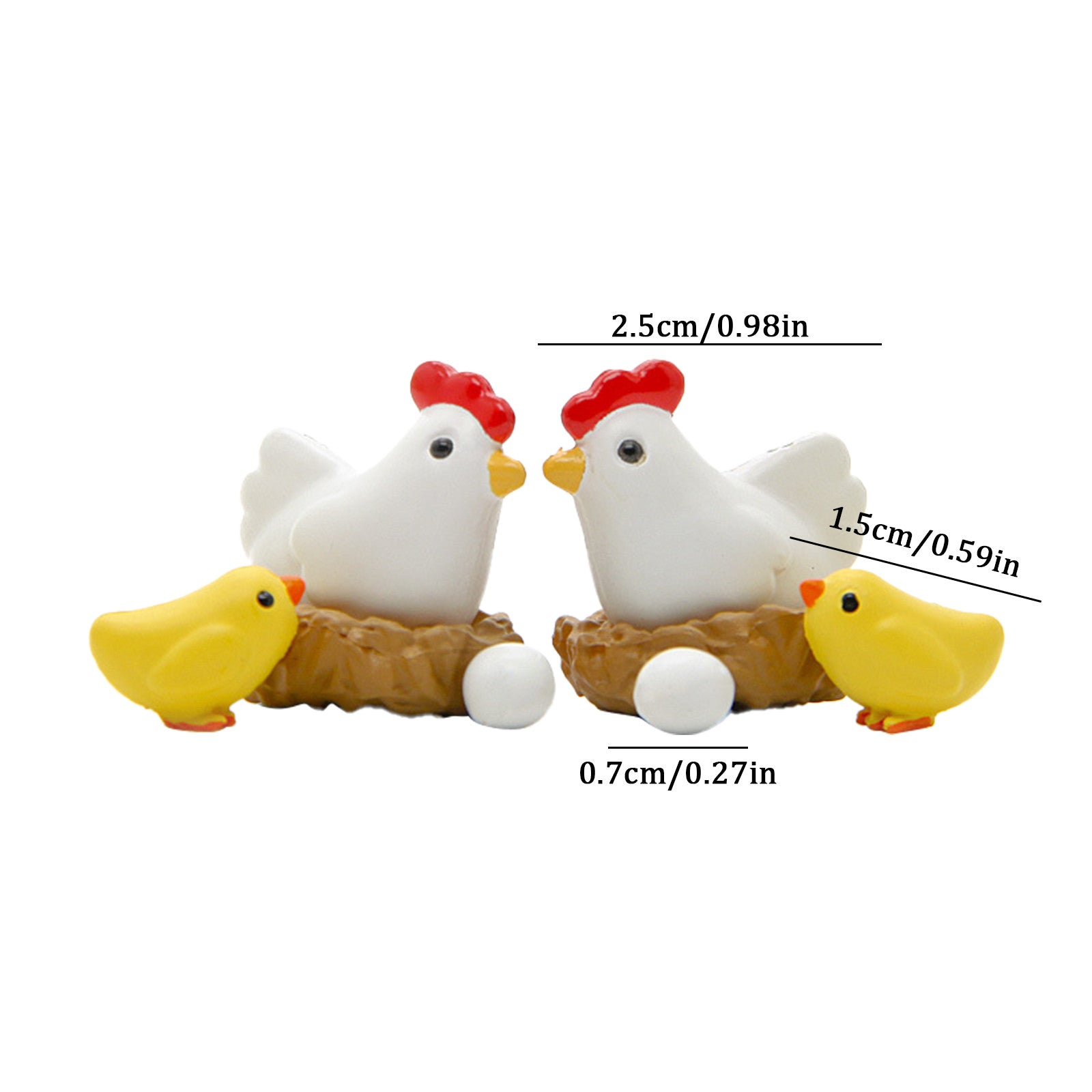 WANYNG Miniature Retro Wooden Chicken Coop Mini Family Chicken Hen Chick Egg Chicken Nest Ornament Micro Landscapes Fairy Garden Decor