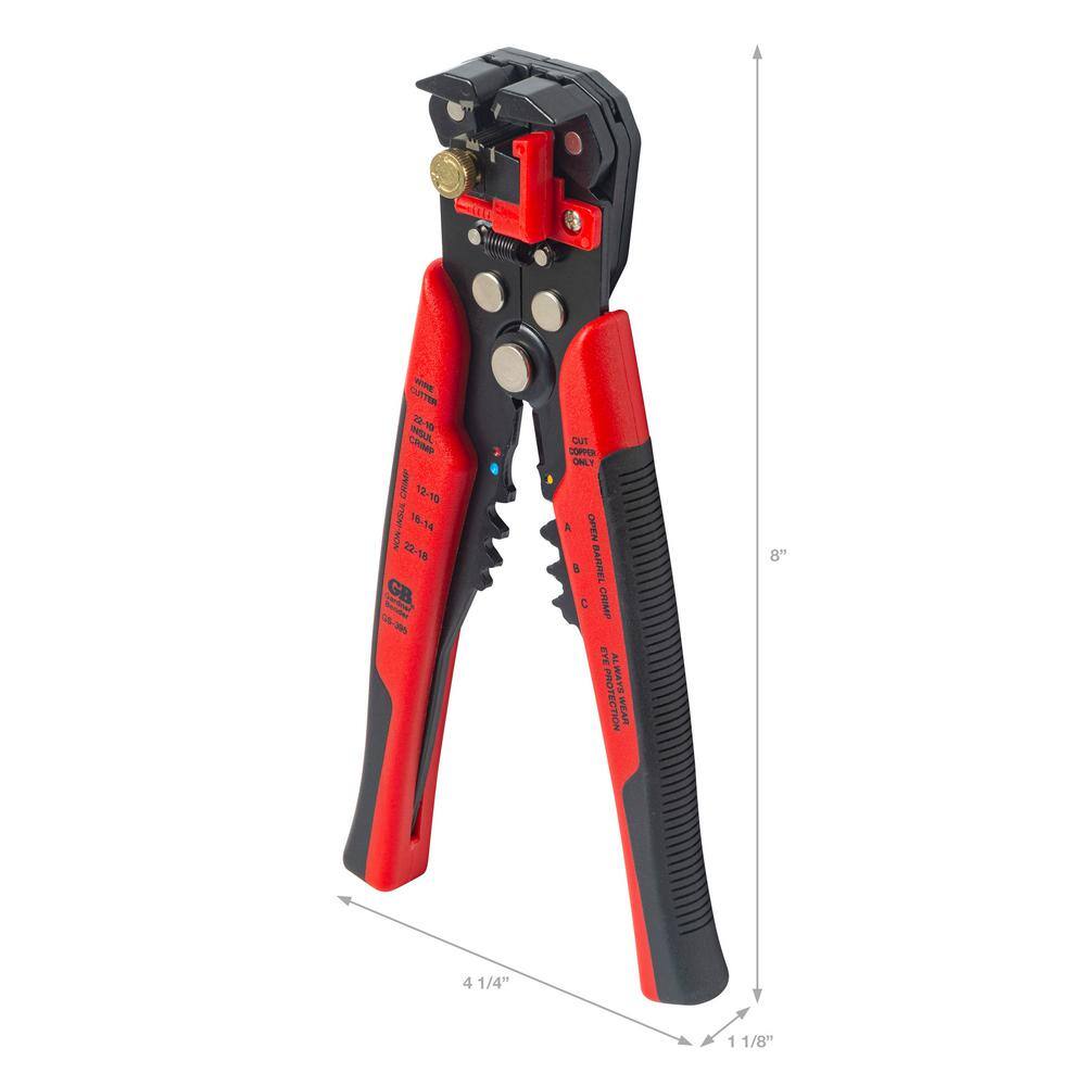 Gardner Bender 8.25 in. Wire StripperCutterCrimper with Adjustable Tensioning Wheel GS-395