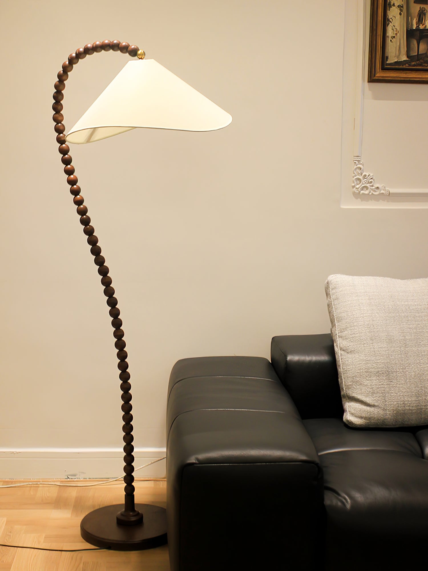 Wooden Bead Floor Lamp