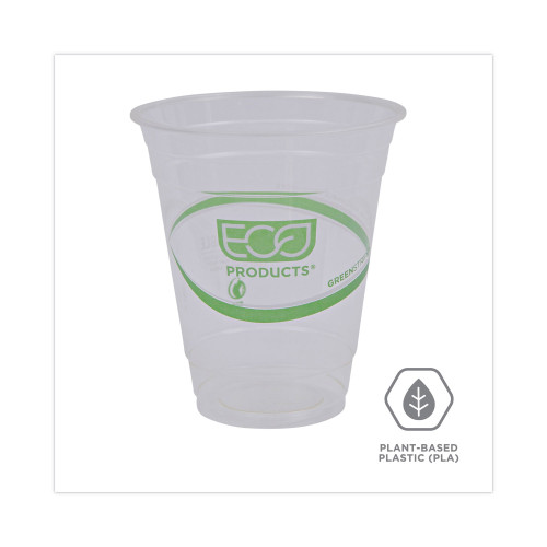 Eco-Products GreenStripe Renewable and Compostable Cold Cups， 12 oz， Clear， 50/Pack， 20 Packs/Carton (EPCC12GS)