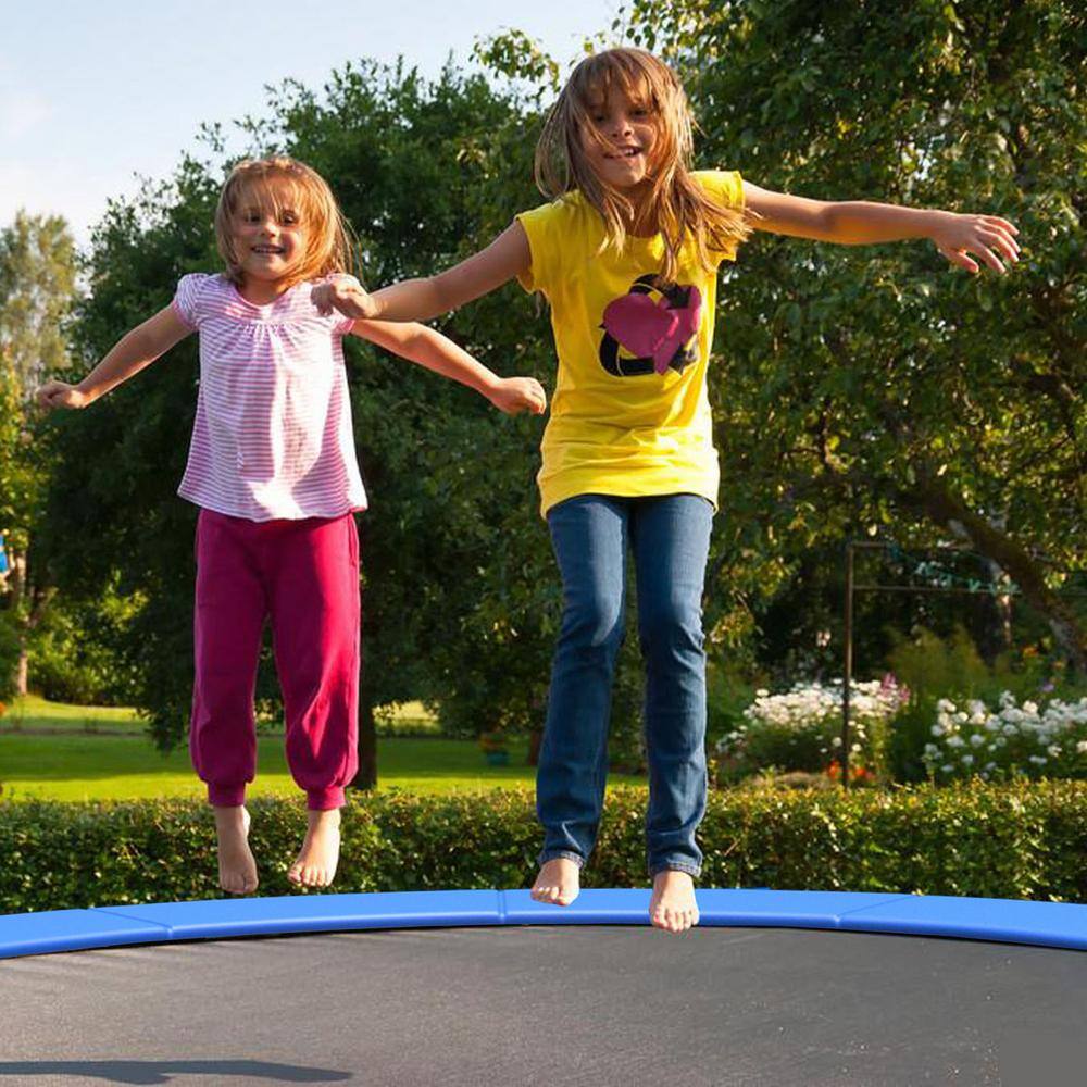 Gymax 10 ft. Trampoline Replacement Safety Pad Universal Trampoline Cover Blue GYM09620