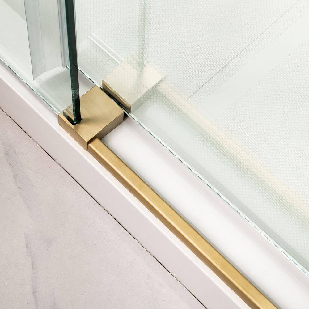 WOODBRIDGE Cawston 60 in. W x 62 in. H Frameless Sliding Shower Door in Brushed Gold HSD3623