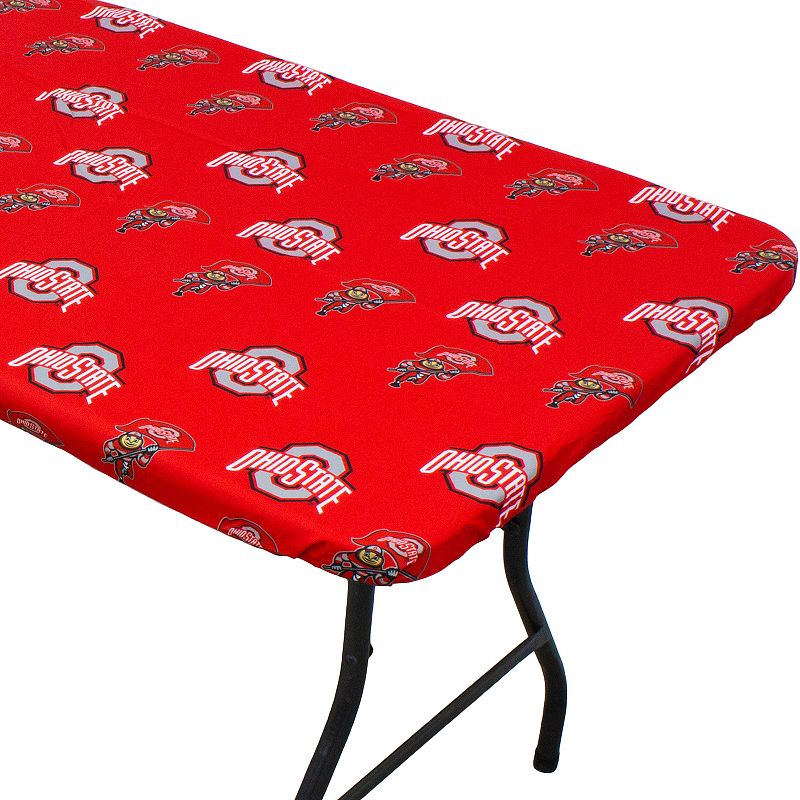 NCAA Ohio State Buckeyes Tailgate Fitted Tablecloth， 72 x 30