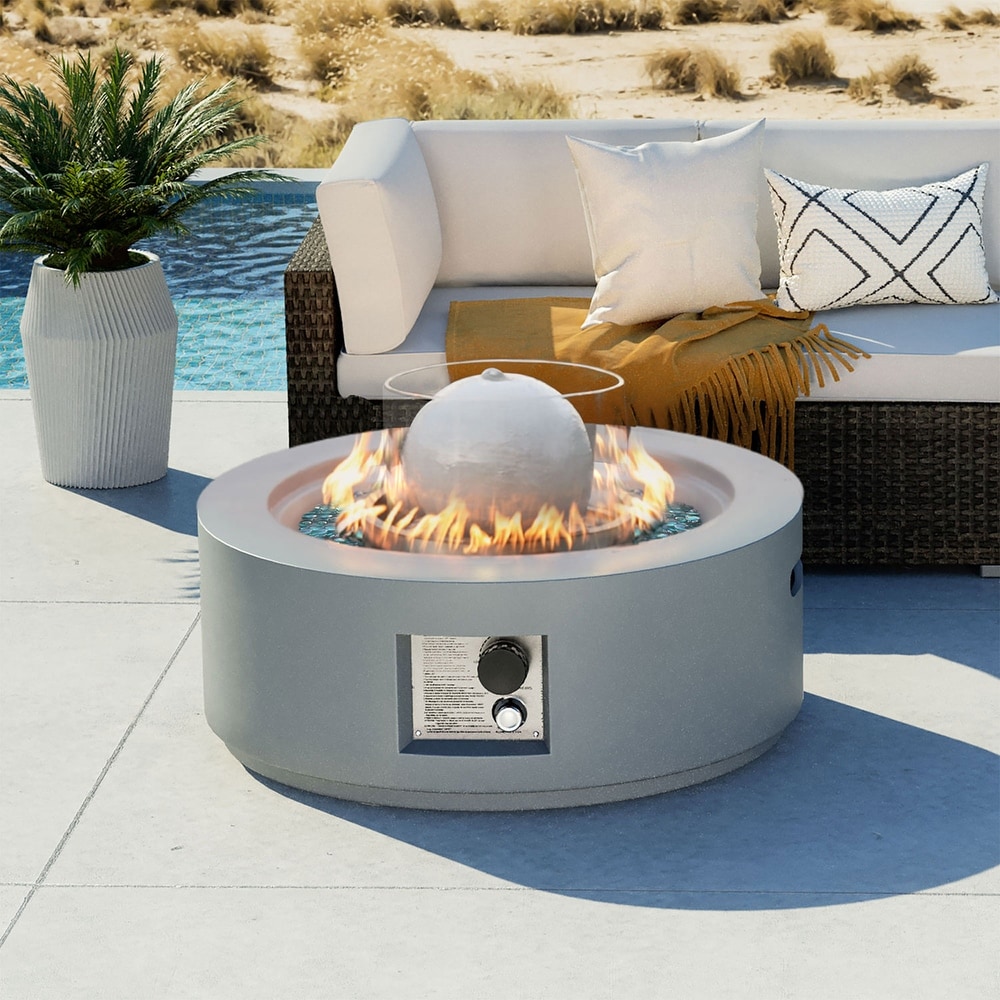 COSIEST Outdoor Propane Fire and Water Fountain Fire Pit Table