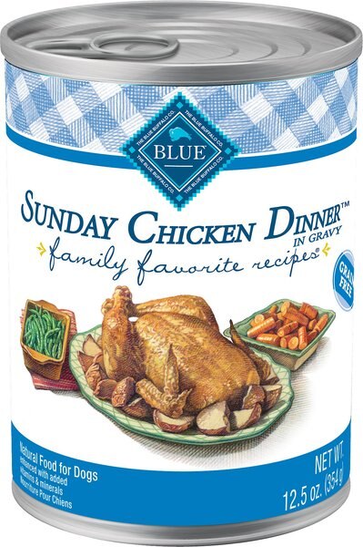 Blue Buffalo Family Favorite Grain-Free Recipes Sunday Chicken Dinner Canned Dog Food