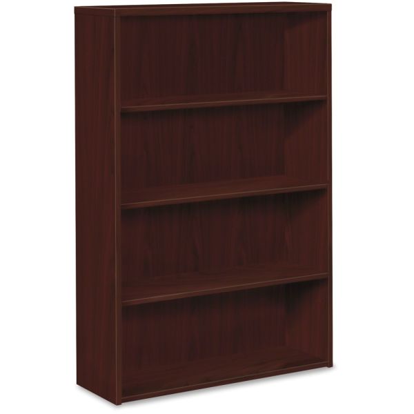 HON 10500 Series Laminate Bookcase， Four-Shelf， 36w x 13.13d x 57.13h， Mahogany