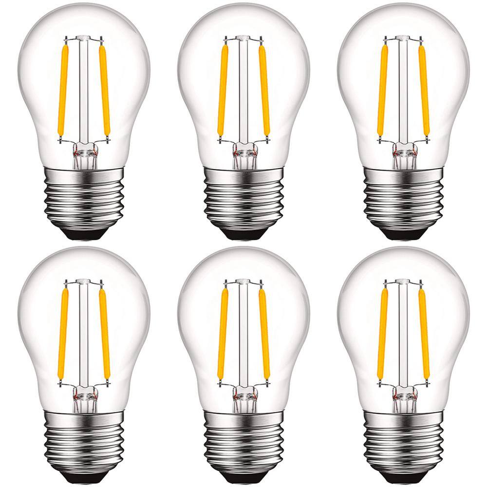 LUXRITE 40-Watt Equivalent A15 Dimmable Edison LED Light Bulbs Damp Rated 2700K Warm White (6-Pack) LR21623-6PK