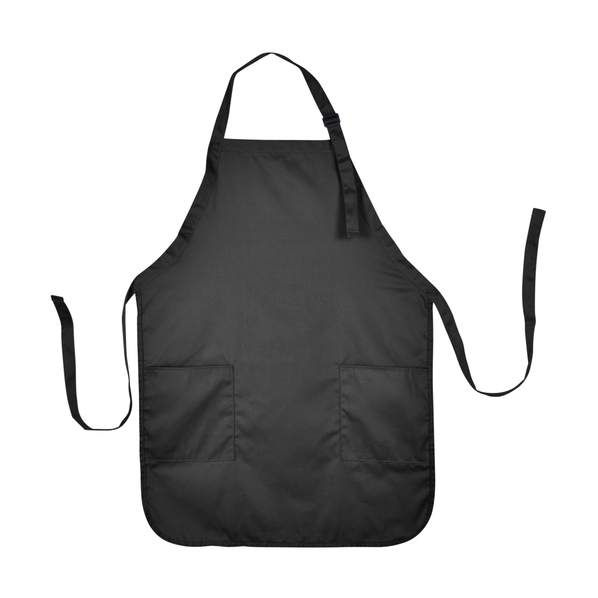 Impecgear Bib Spun Poly Cotton 2-Pocket Kitchen Apron - Black