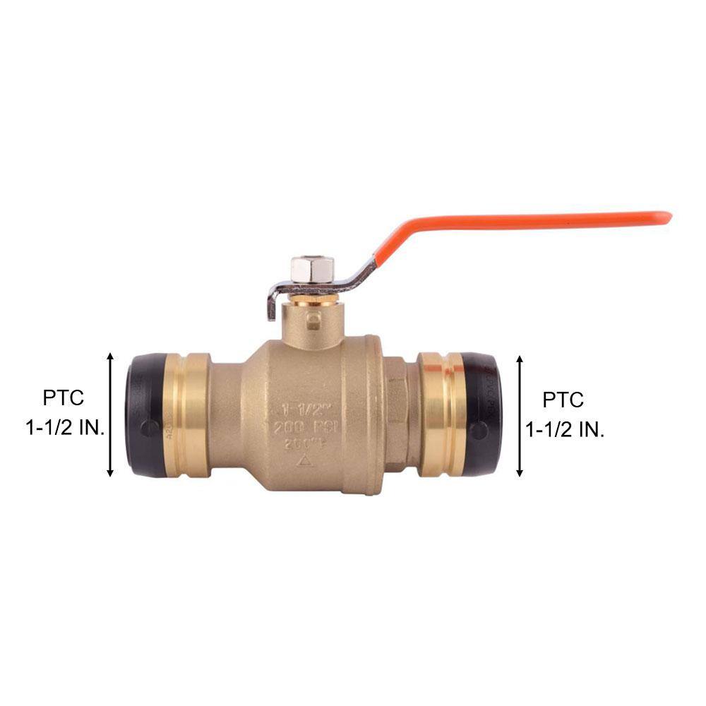 SharkBite 1-12 in. Push-to-Connect Brass Ball Valve Fitting UXLBV41