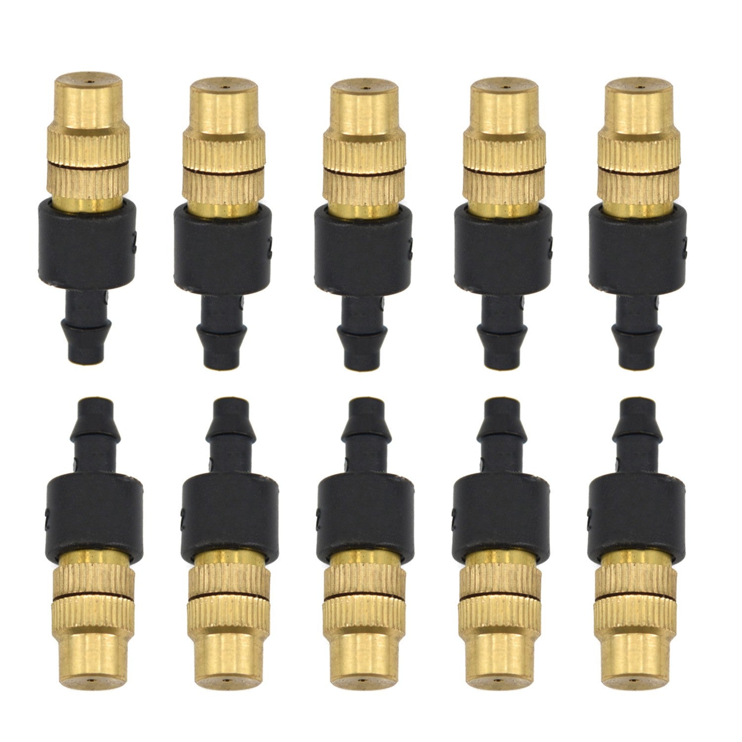 Yannee 10 Pcs Adjustable Brass Spray Misting Nozzle，Garden Cooling Irrigation Equipment for Lawn Vegetables Greenhouse