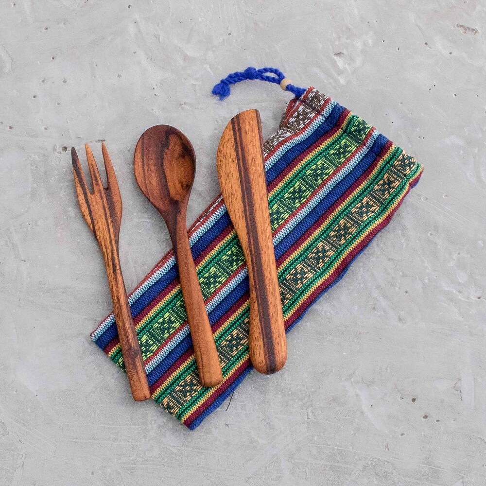 Novica Handmade Dining Out Wood Flatware Set (3 Pieces)