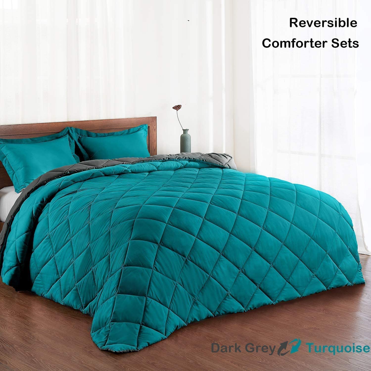 Down Alternative Reversible 3 pcs Comforter Set