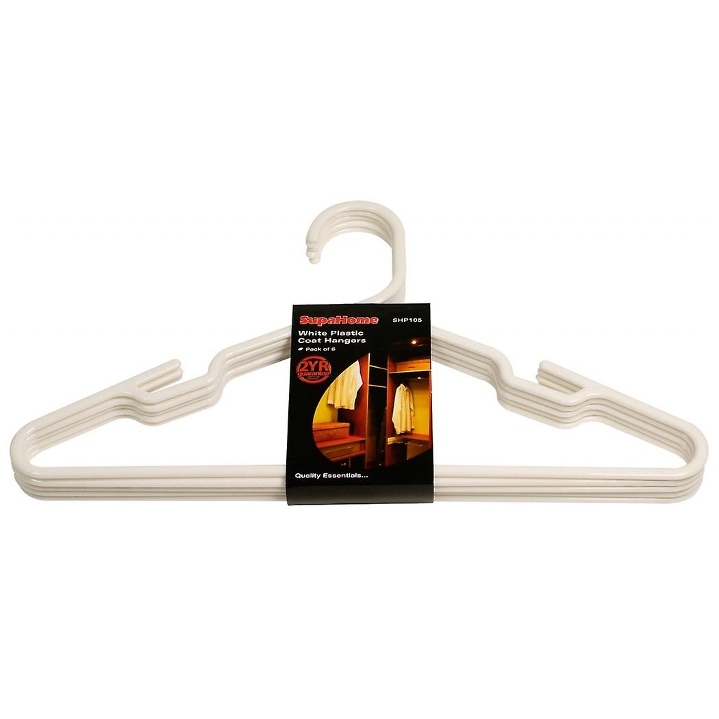 SupaHome Plastic Coat Hangers (Pack Of 5)