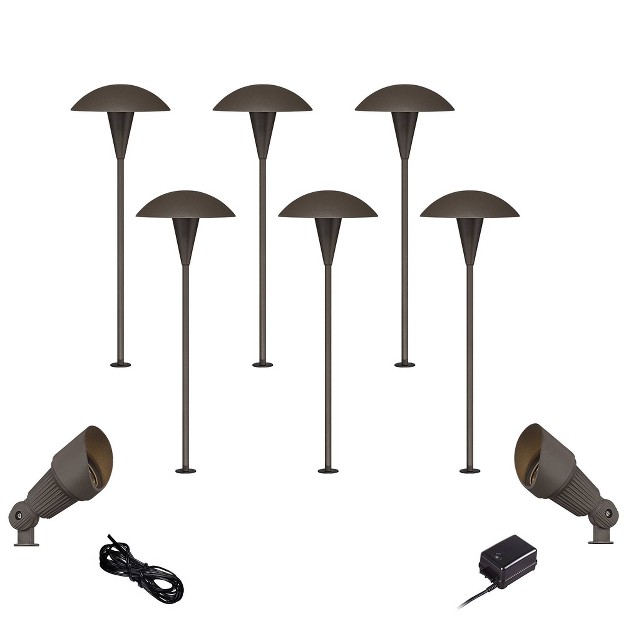 John Timberland Mushroom Bronze 10 piece Outdoor Led Landscape Lighting Set