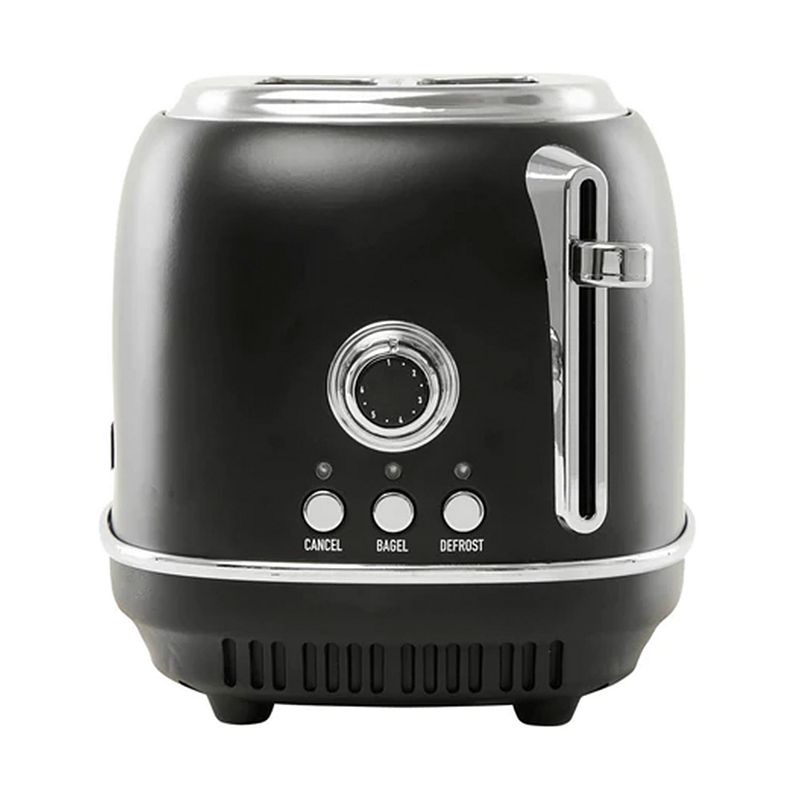 Haden Heritage 2 Slice Wide Slot Toaster with Removable Crumb Tray， Black/Chrome