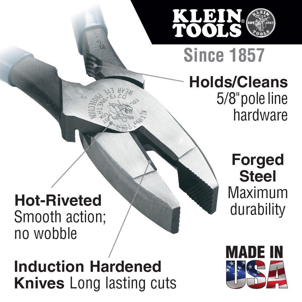 Klein Tools Pliers Cutting/Bolt Thread Hold 9