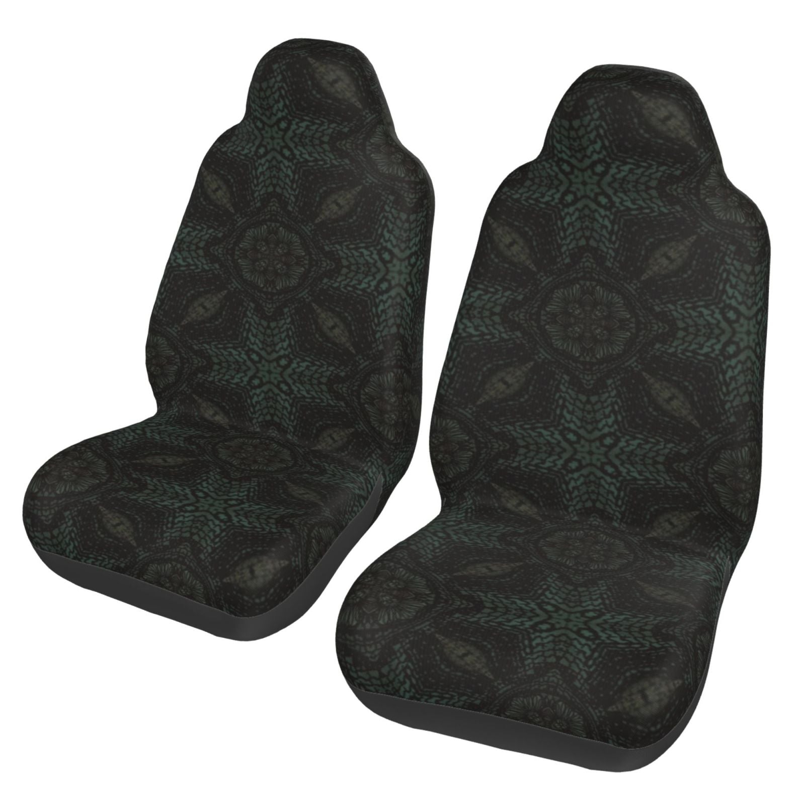 TEQUAN Front Seat Covers， Moroccan Style Flowers Pattern 2 Piece Car Seat Cover Fit Most Car SUV Truck Van