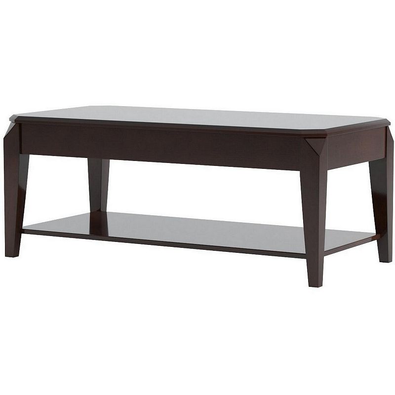 Innovative Coffee Table with Lift Top， Walnut Brown