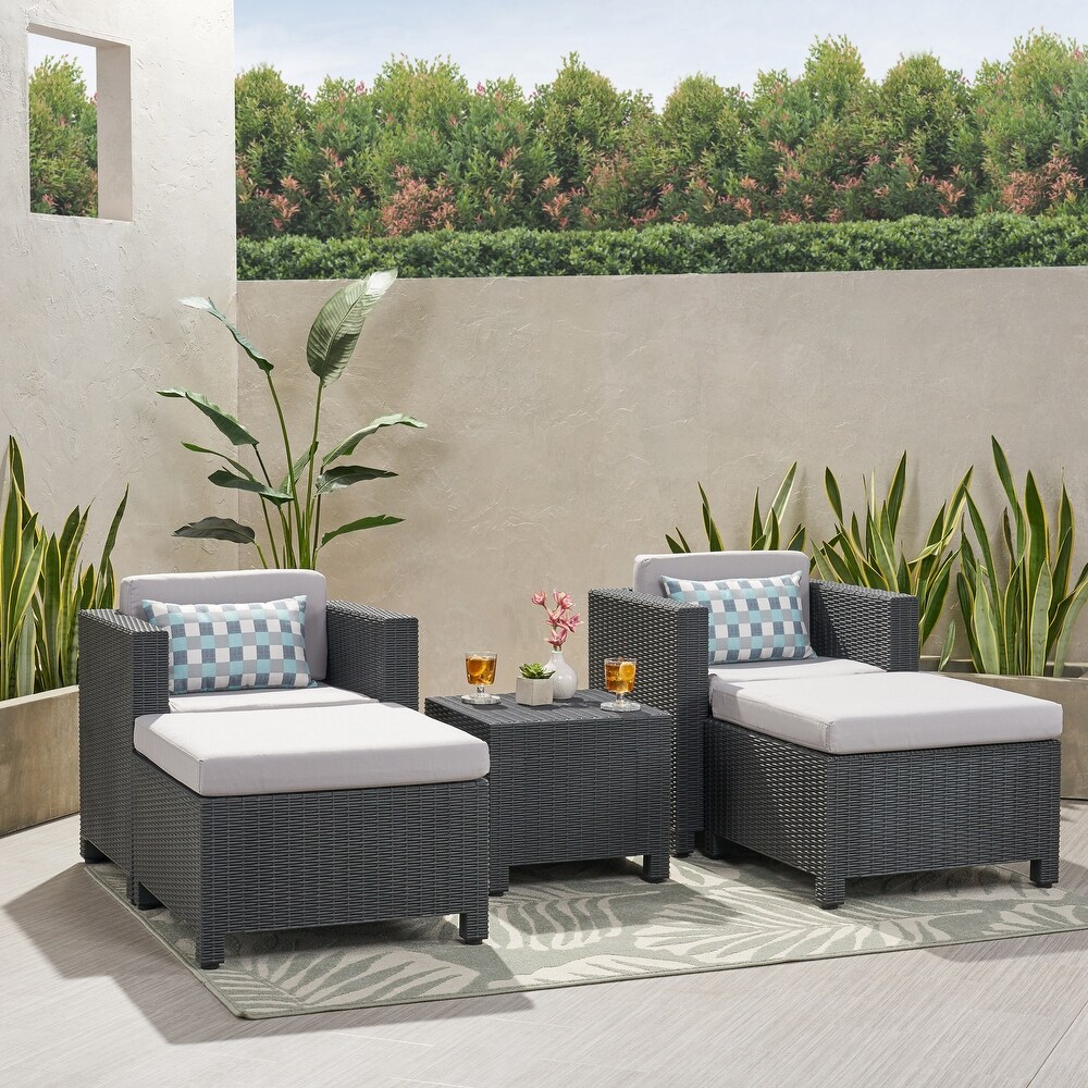 Waverly Outdoor 2 seater Faux Wicker Chat Set by Christopher Knight Home