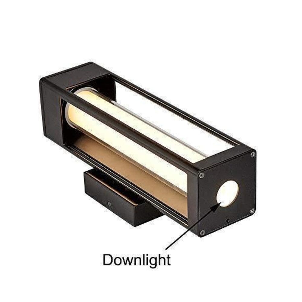 Outdoor LED Light Tube Black Wall Sconce 14