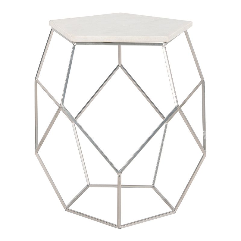 Safavieh Modern Pentagon Marble Top Side Table