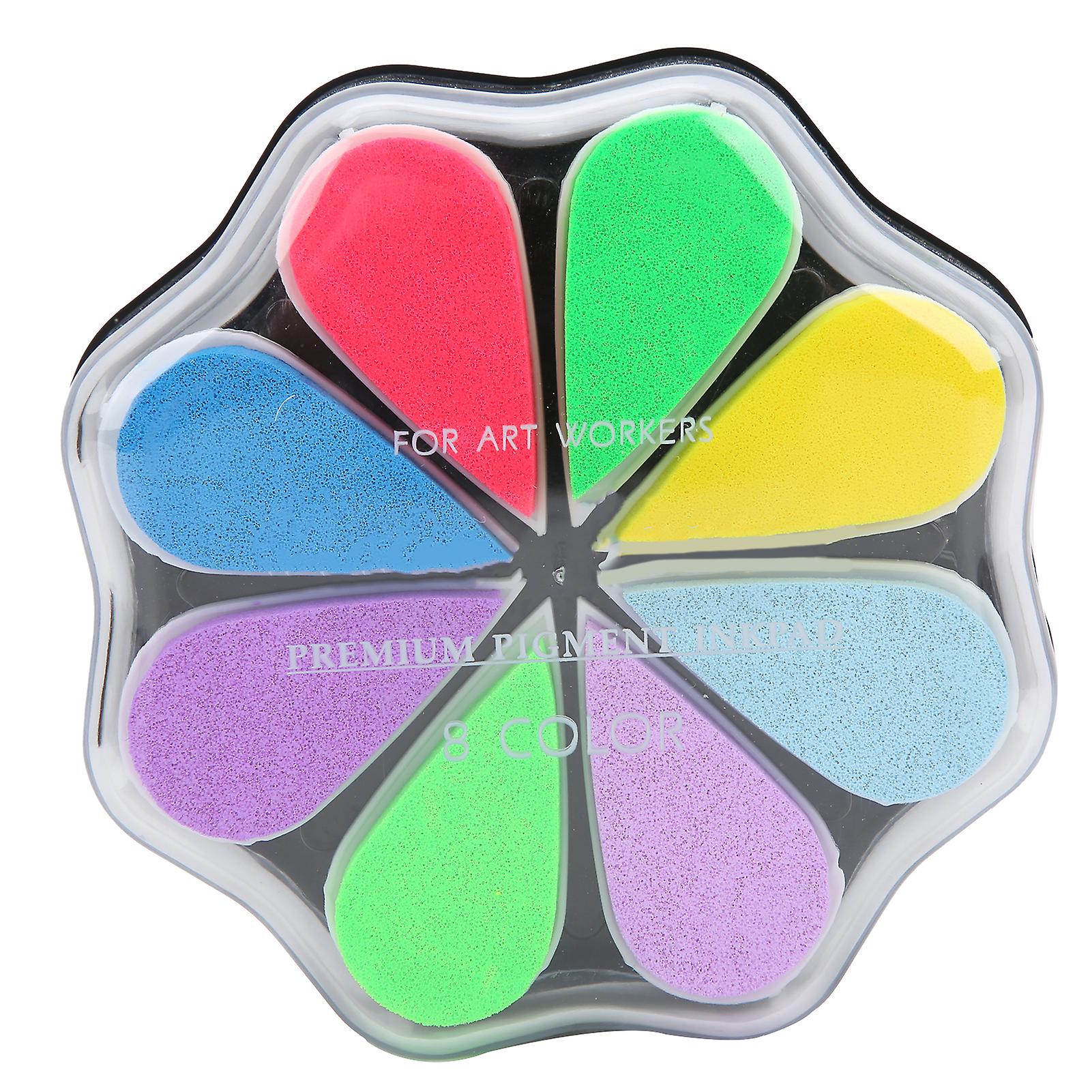 Petal Stamp Pad 8 Colors Waterbased Diy Hand Stamp Printing Pad For Ordinary Paper1031