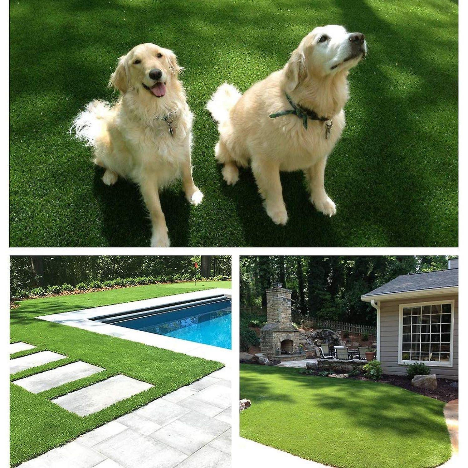 0.8inch Realistic Synthetic Artificial Grass Turf 4ftx7ft(28 Square Ft)，thick Faux Grass Indoor Outdoor Landscape Lawn Pet Dog Turf Carpet For Garden