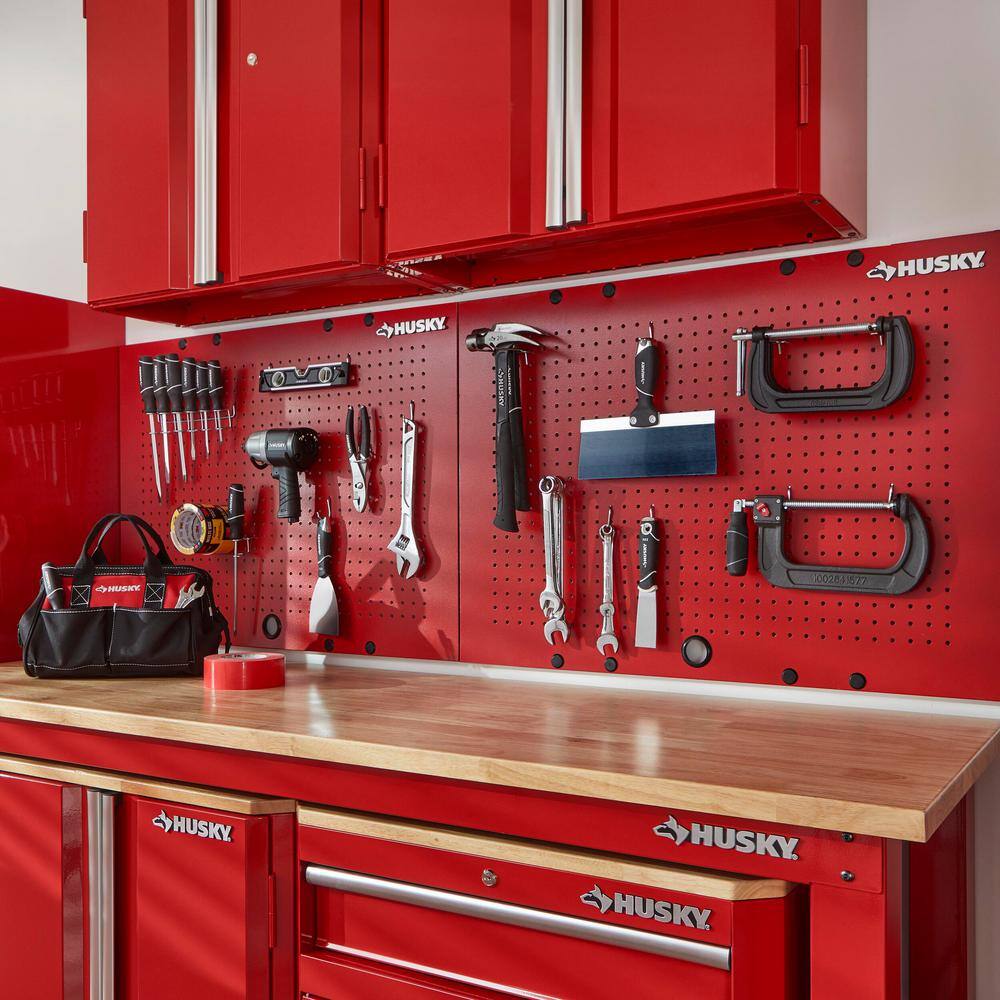 Husky 8-Piece Ready-to-Assemble Steel Garage Storage System in Red (133 in. W x 98 in. H x 24 in. D) G13310SR-US