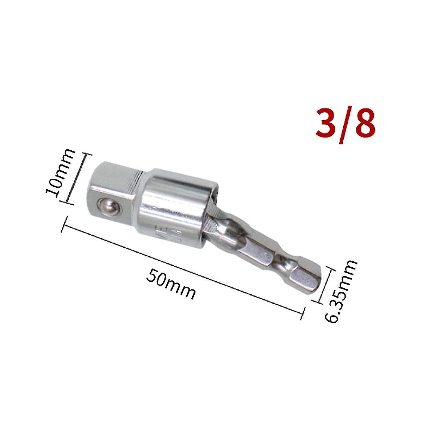 3pc Electric Drill Socket Adapter Hex Shank Impact Wrench To Square  Bit Rotary Extension Shank Tool Set