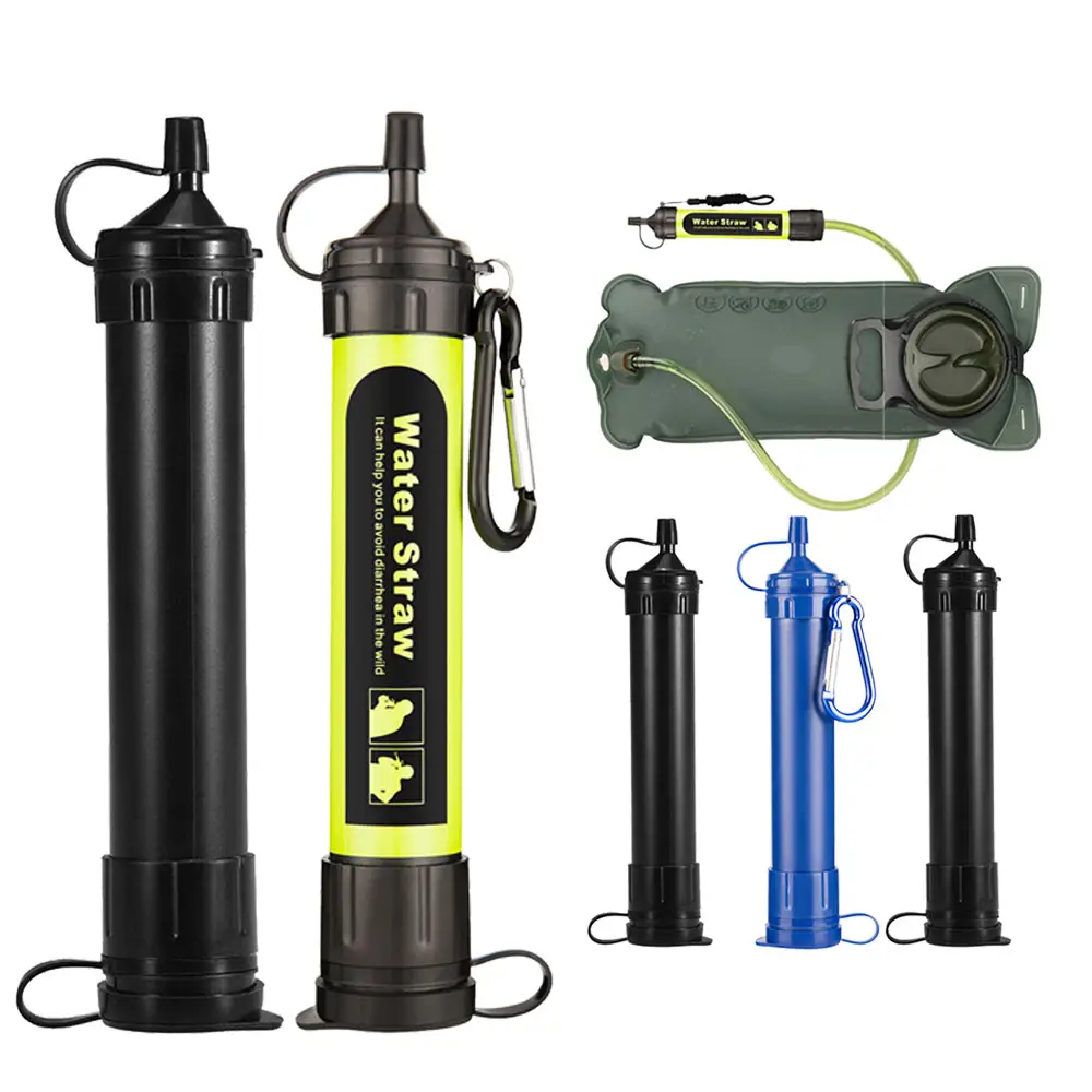 Portable 0.01 micron water filtration straw outdoor survival camping hiking personal water filter straw