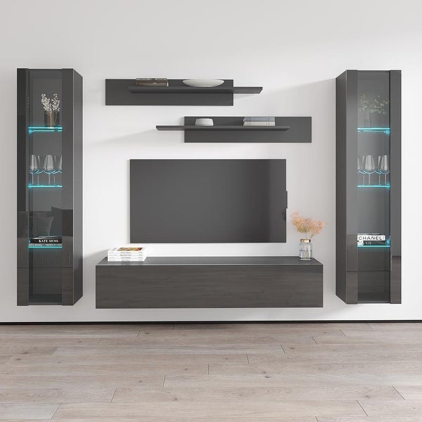 Fly AB2 30TV Wall-Mounted Floating Modern Entertainment Center