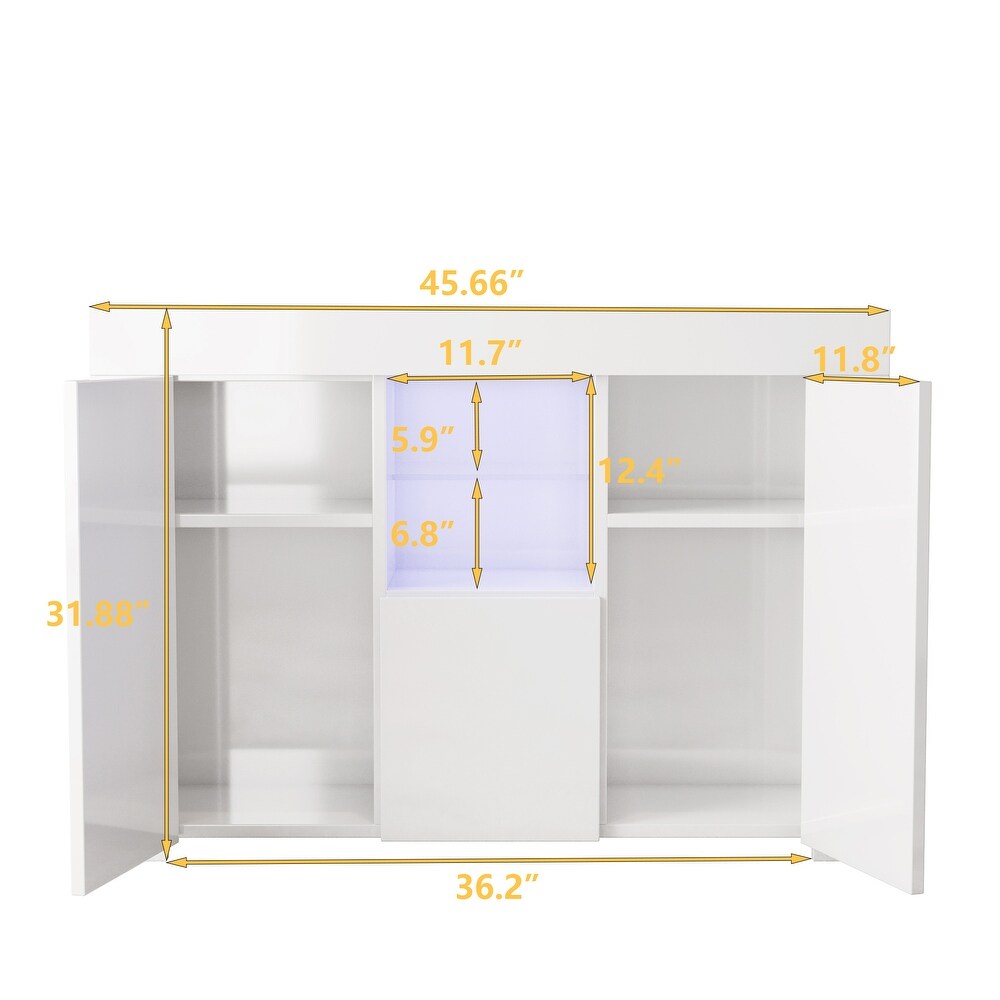 Modern Sideboard Storage Cabinet with LED Light