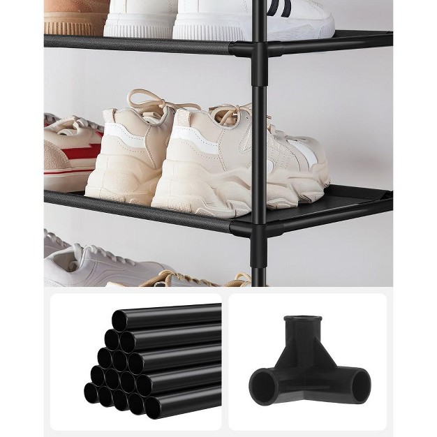 Songmics Shoe Rack 10 Tier Shoe Shelf Black