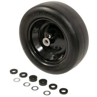 Arnold Universal 13 in. x 5 in. Smooth Tread Black Rim Flat Free Wheel Assembly for Zero-Turn Mowers w34 in. or 58 in. Axles 490-325-0062