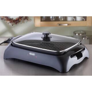 DeLonghi Perfecto Healthy 192 sq. in. Black Aluminum Indoor Grill with Lid BG24