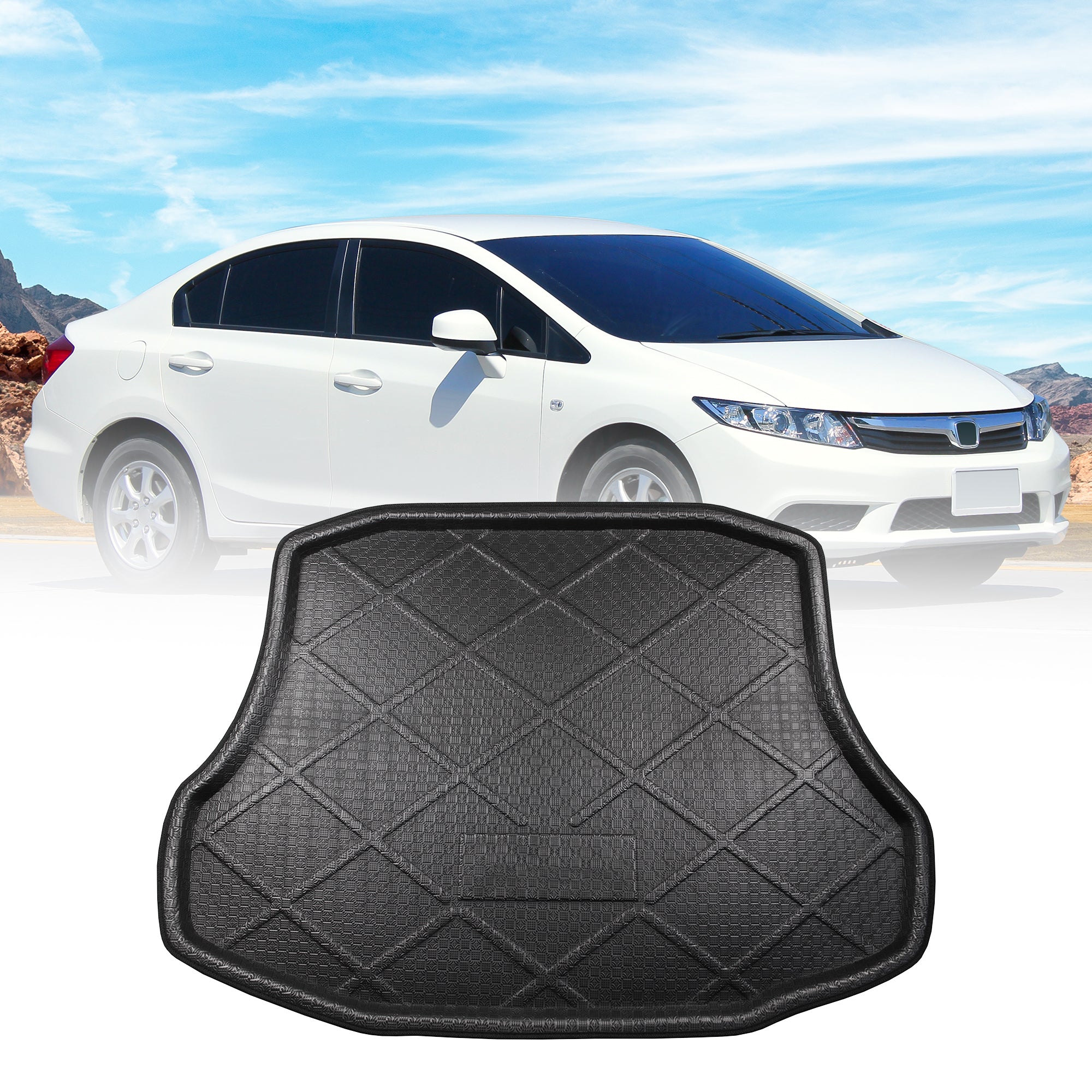 Black Rear Trunk Boot Liner Cargo Mat Floor Tray for Honda Civic 2006 2007 2008 2009 2010 2011