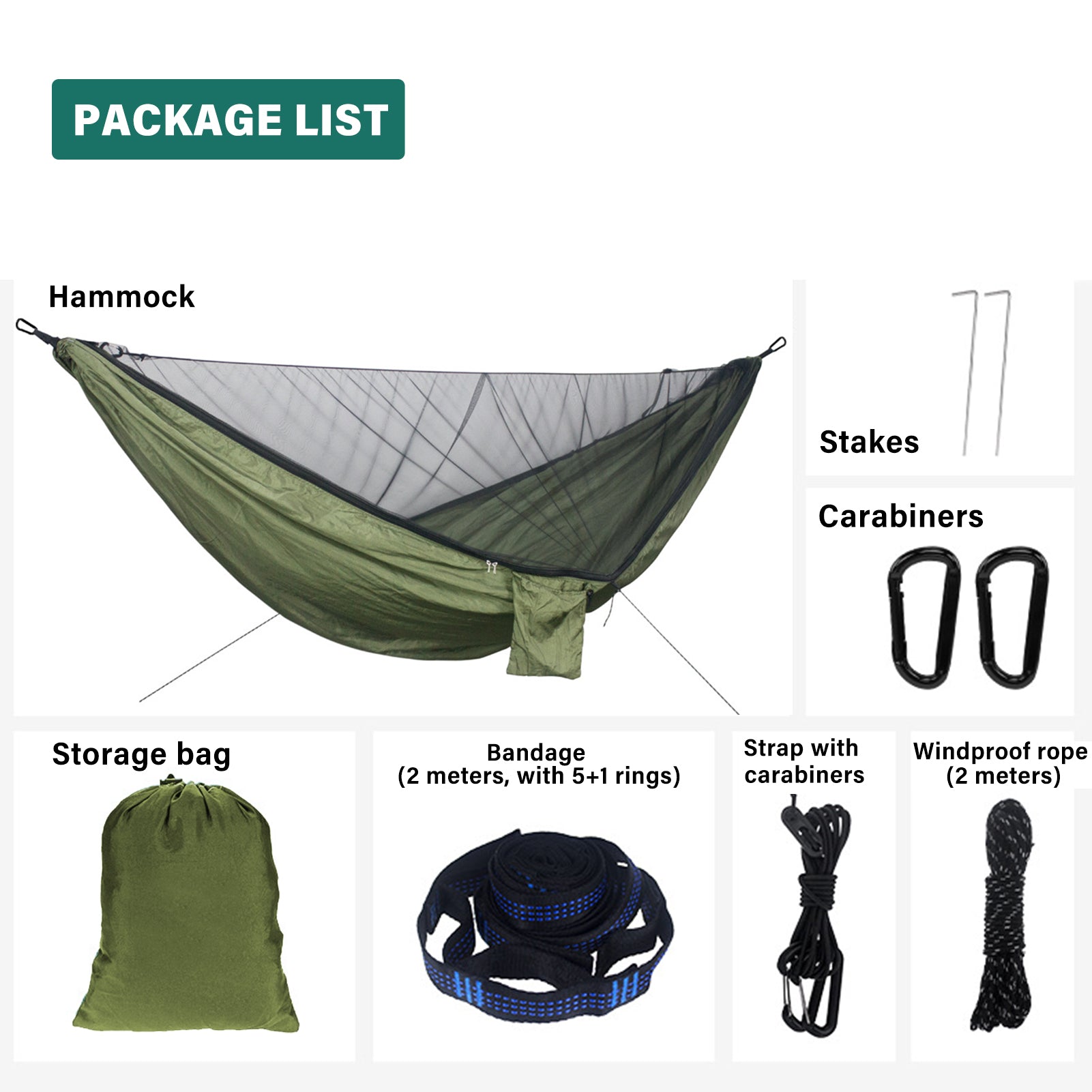 Tomfoto Outdoors Hammock with Mosquito Net 300kg Load Capacity Easy Installment Portable Hammock for Camping Picnic Outdoors