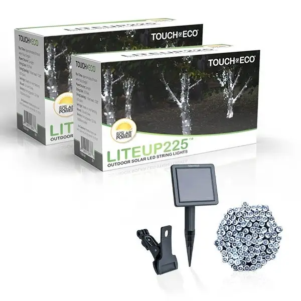 Solar Powered 225 LED String Light - 2 Pack, Multiple Color Options - 2 Pack