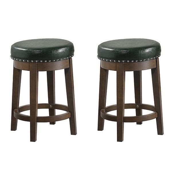 Set of 2 24 -inches PU Swivel Stool