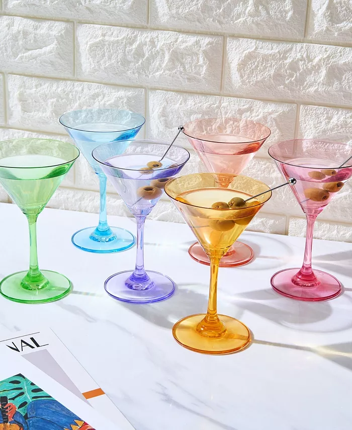 The Wine Savant Crystal Luxury Martini Glasses Set of 6