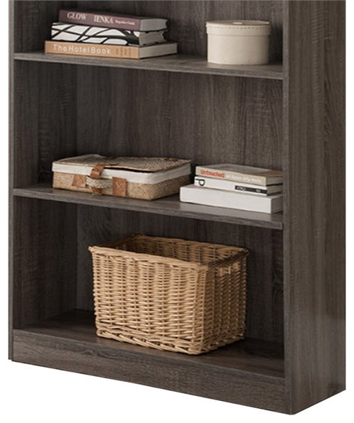 Benjara 30 quotModern Wood Splendid Space Efficient Bookcase in Gray   Transitional   Bookcases   by Homesquare  Houzz